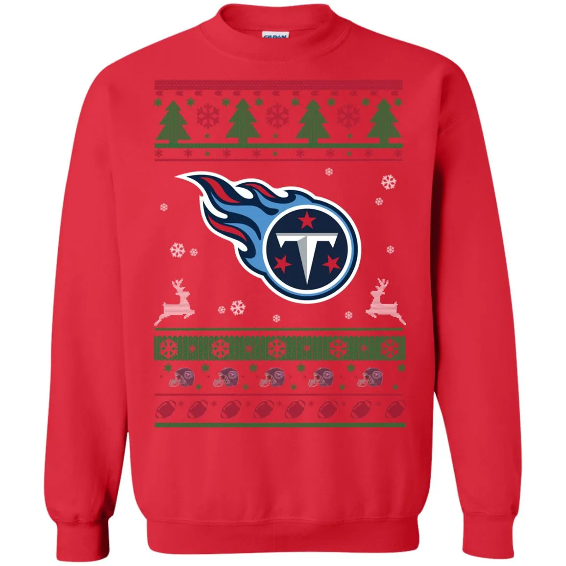 Tennessee Titans Logo Football Teams Ugly Christmas Sweater Unisex Crewneck Pullover Sweatshirt