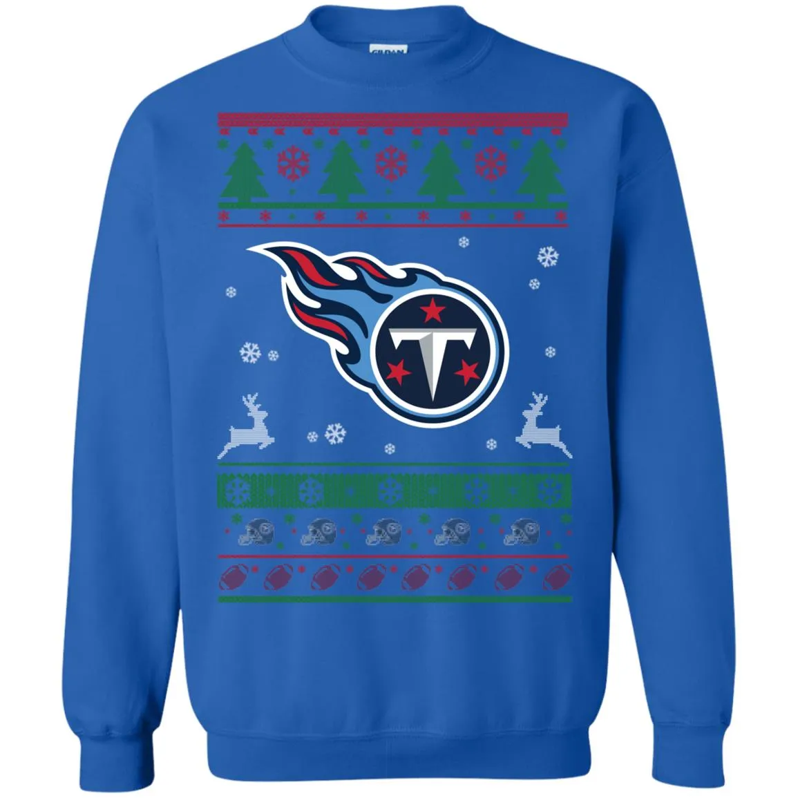 Tennessee Titans Logo Football Teams Ugly Christmas Sweater Unisex Crewneck Pullover Sweatshirt