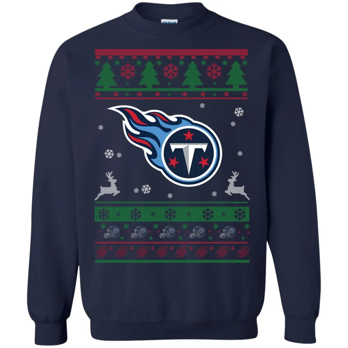 Tennessee Titans Logo Football Teams Ugly Christmas Sweater Unisex Crewneck Pullover Sweatshirt