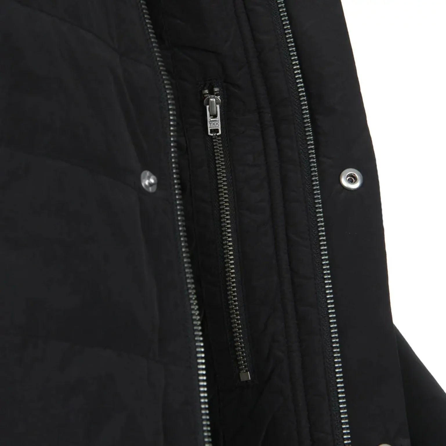 Two Tone Wadded Contour Jacket - Black