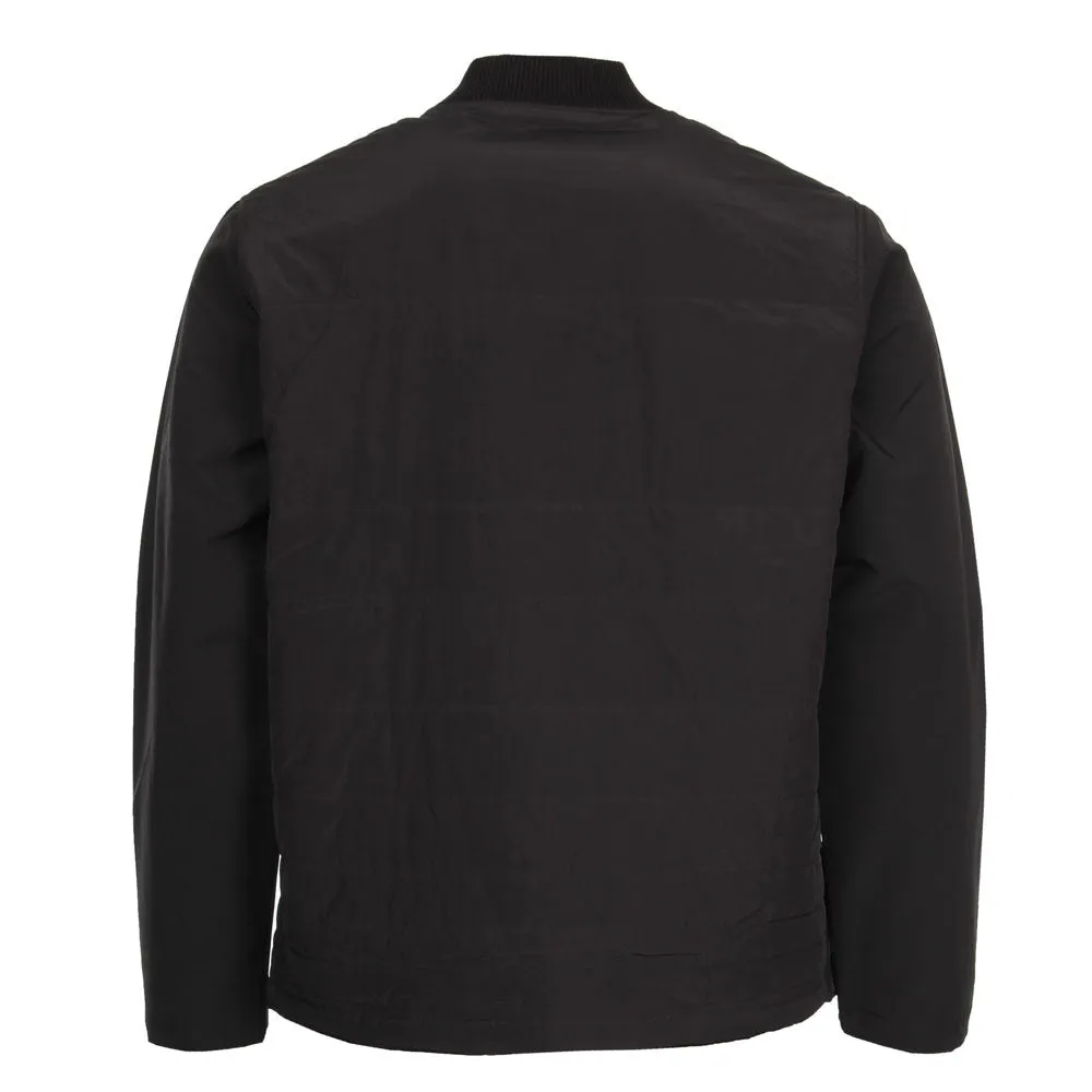 Two Tone Wadded Contour Jacket - Black