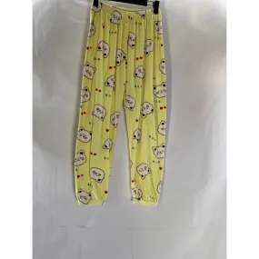 UNBRANDED Women's Yellow Cartoon Print Fleece Pull-On Pant SZ XS