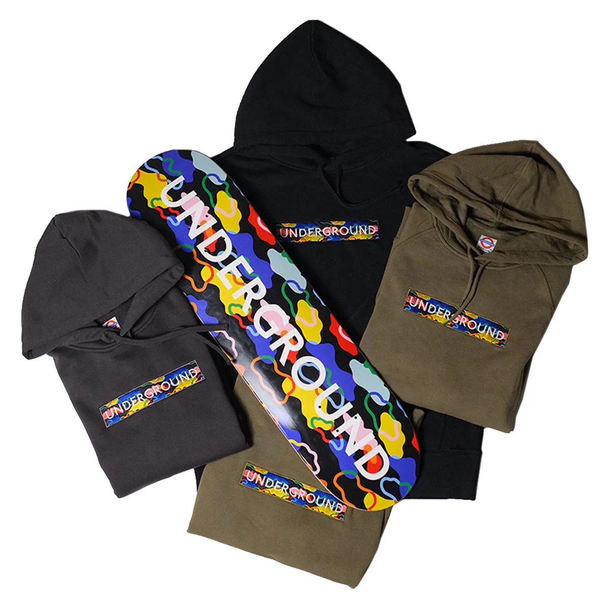 Underground Cloud Camo Box Logo Hoodie - Black