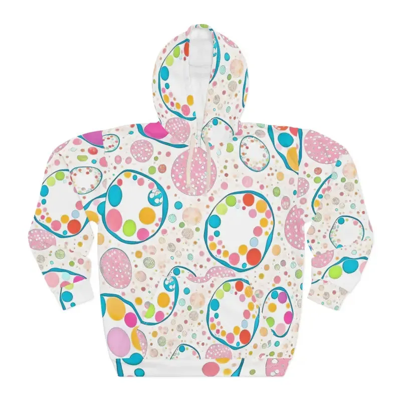 Vibrant Colored Circles Pattern Pullover Hoodie