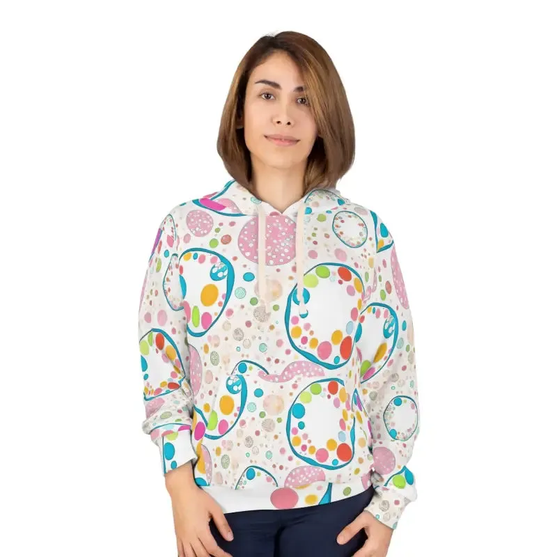 Vibrant Colored Circles Pattern Pullover Hoodie
