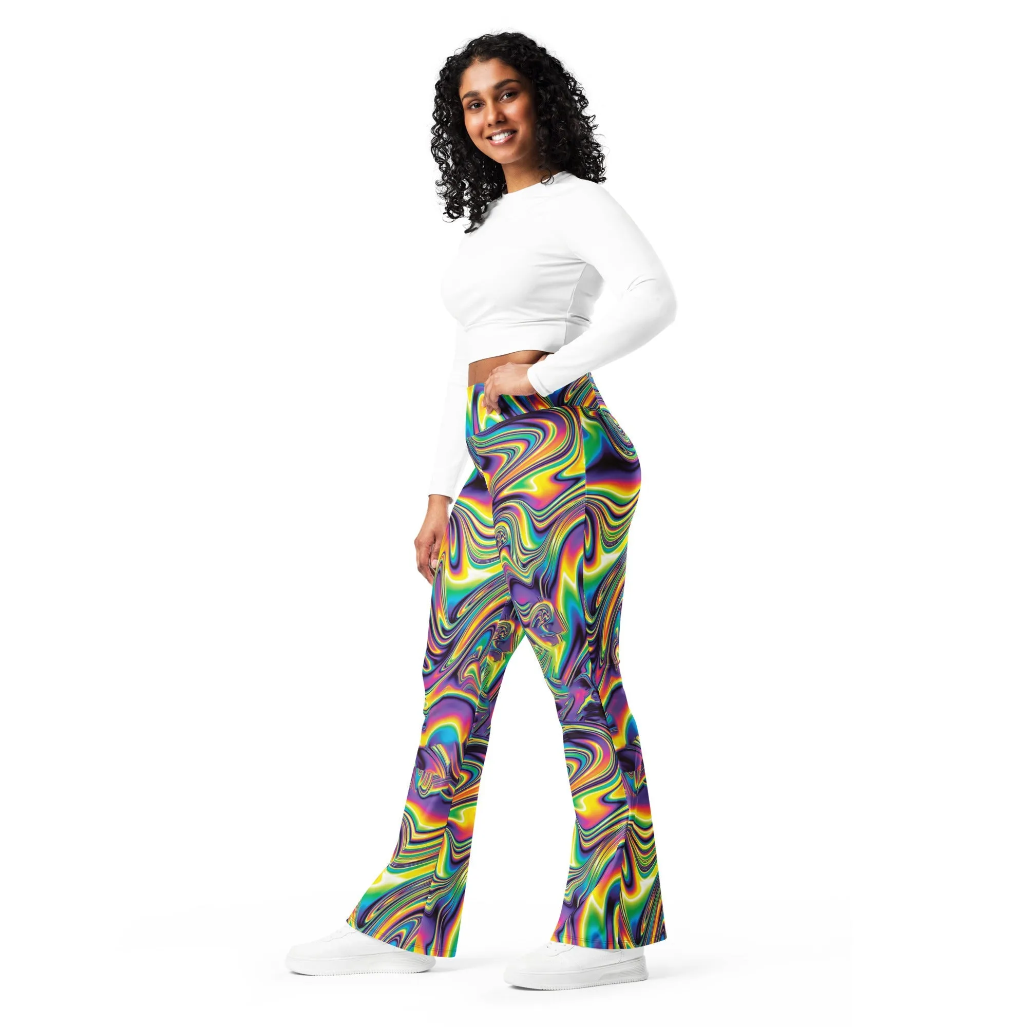 Vibrant Psychedelic Flare Leggings