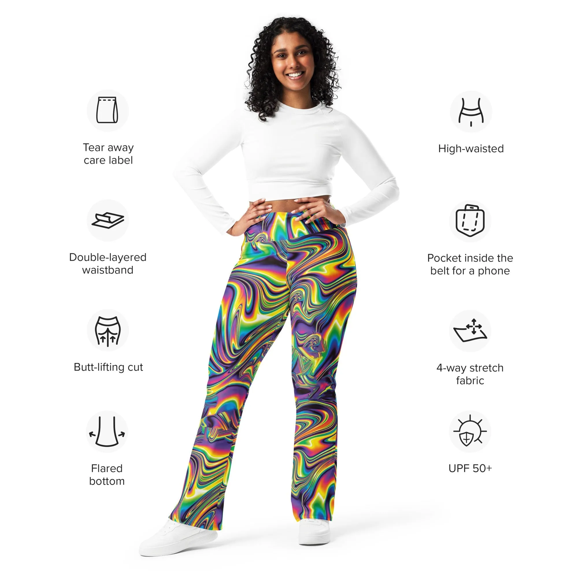 Vibrant Psychedelic Flare Leggings
