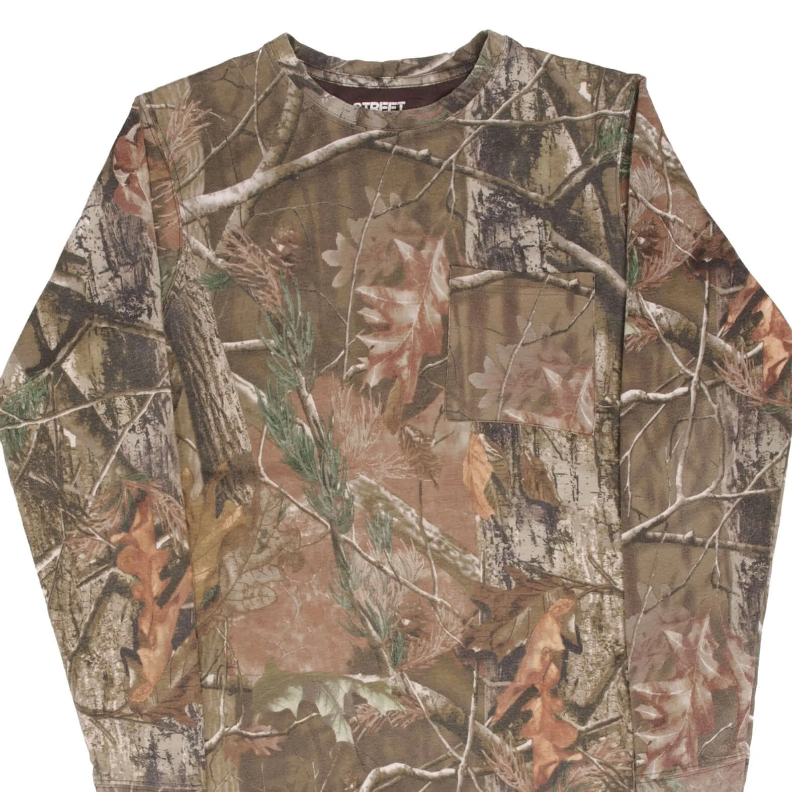 VINTAGE HUNTING STREET LEGAL CAMO LONG SLEEVE POCKET TEE SHIRT SIZE SMALL