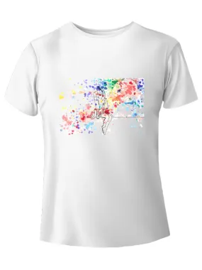 Watercolor donna al tramonto t-shirt