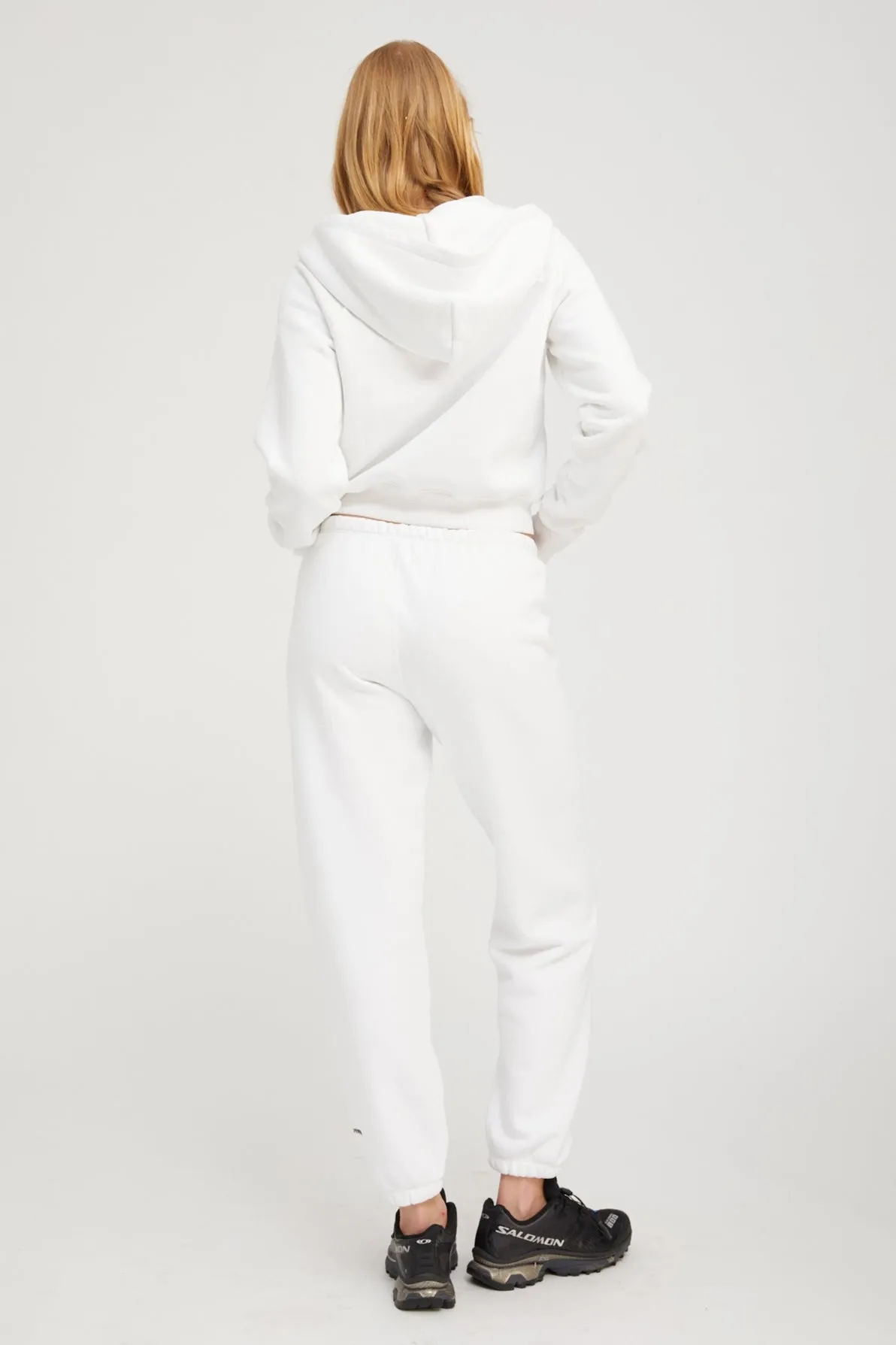 White Cotton Mini Logo Sweatpants