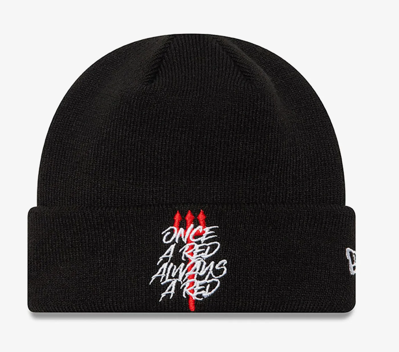 Youth Manchester United FC Always Red Black Cuff Knit Beanie Hat