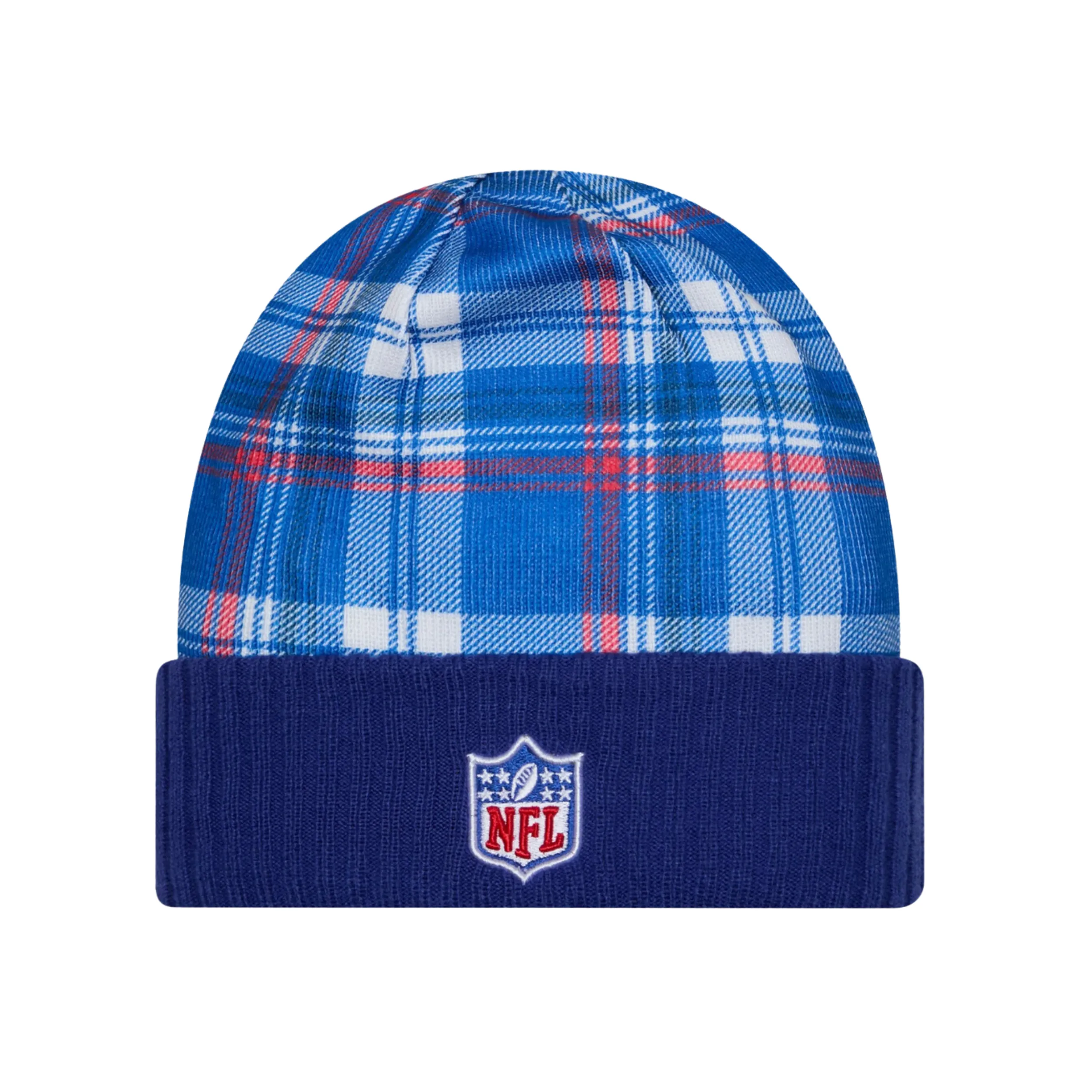 Youth New Era Bills 2024 Sideline Plaid Statement Knit